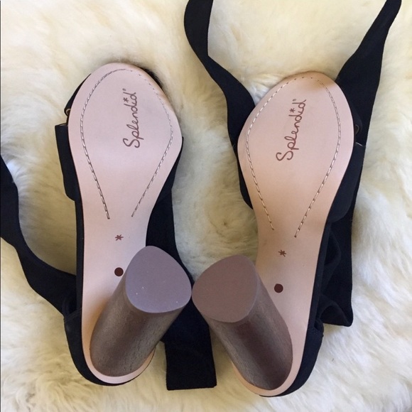 Splendid Johnson Block Heel Black Suede Sandals - Picture 7 of 7